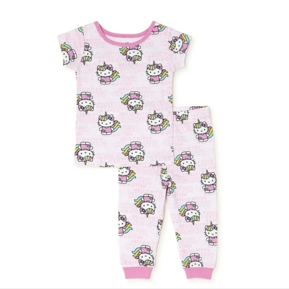 NWT Hello Kitty Pink Kids Pajamas 18m - Picture 1 of 3